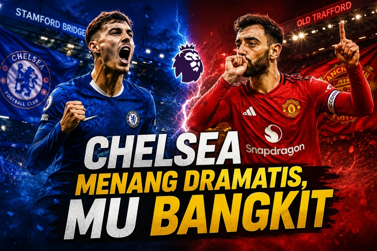 Chelsea Menang Dramatis, Manchester United Bangkit Berkat Hattrick Bruno Fernandes