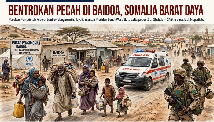 Bentrokan Pecah di Baidoa Somalia, 71 Orang Terluka dan Satu Warga Sipil Tewas