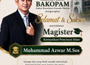 BAKOPAM Sumut Ucapkan Selamat atas Kelulusan Magister Muhammad Azwar M.Sos