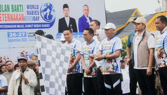 Sumut Bidik Bebas Rabies 2030, Zakiyuddin Dampingi Wagub Lepas Jalan Santai di Pancing