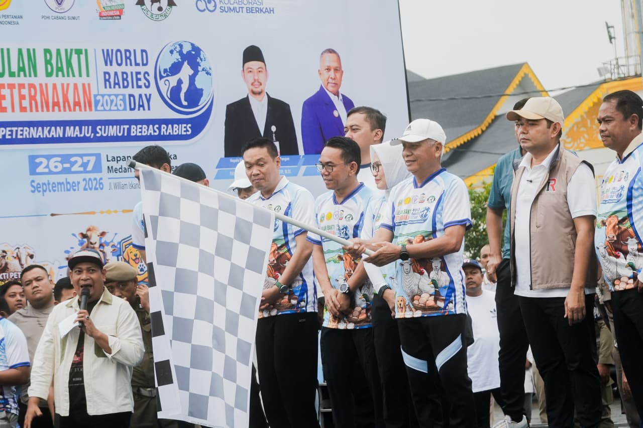 Sumut Bidik Bebas Rabies 2030, Zakiyuddin Dampingi Wagub Lepas Jalan Santai di Pancing