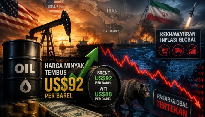 Harga Minyak Tembus US$92 per Barel, Konflik AS-Iran Picu Kekhawatiran Inflasi Global