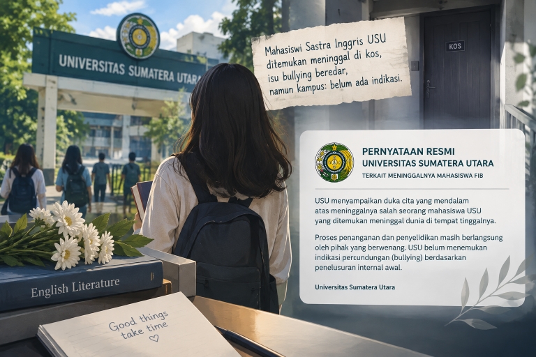 Mahasiswi Sastra Inggris USU Ditemukan Meninggal di Kos, Isu Bullying Beredar, Kampus: Belum Ada Indikasi