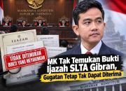MK Tak Temukan Bukti Ijazah SLTA Gibran, Gugatan Tetap Tak Dapat Diterima