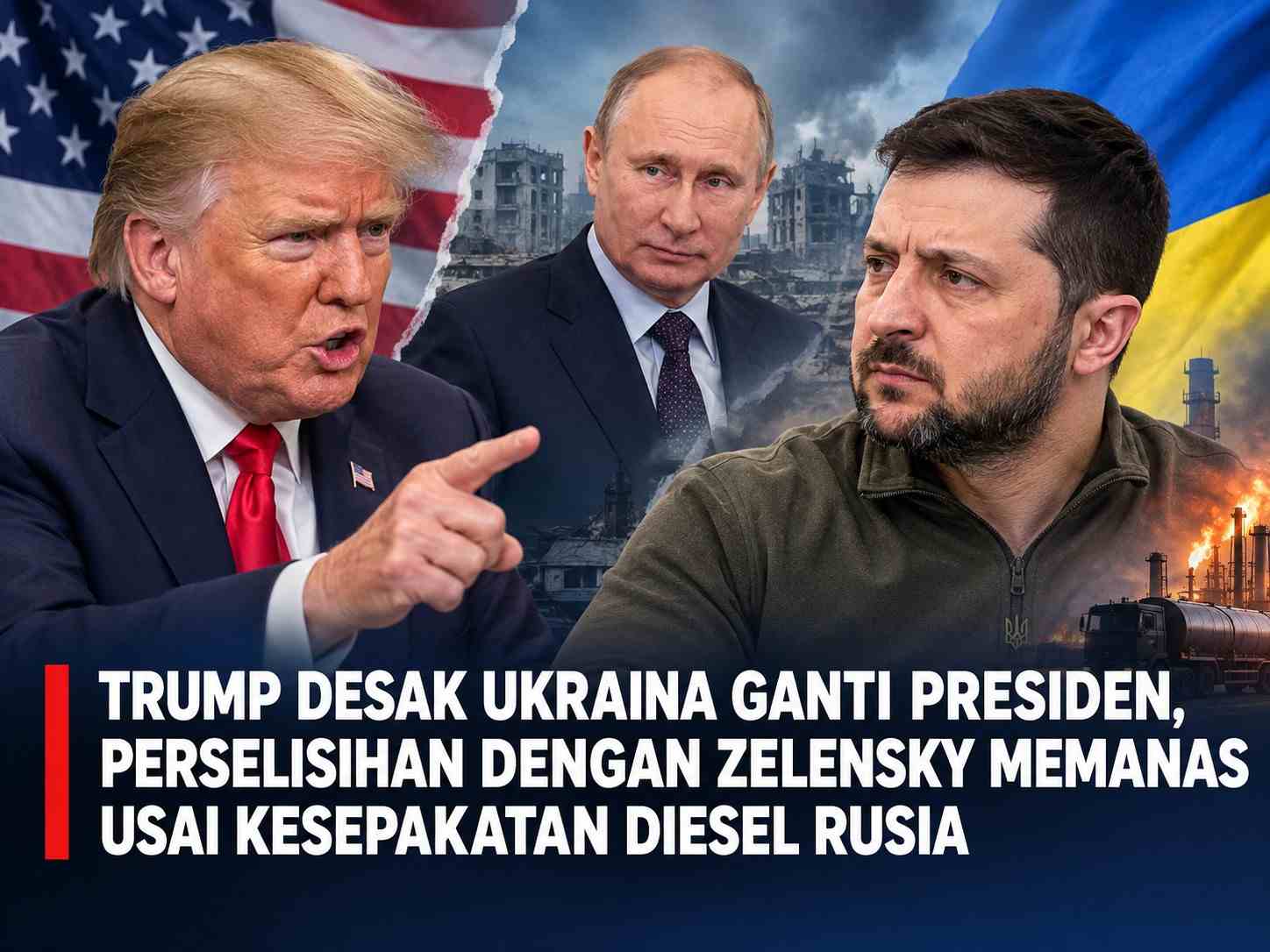 Trump Desak Ukraina Ganti Presiden, Perselisihan dengan Zelensky Memanas Usai Kesepakatan Diesel Rusia