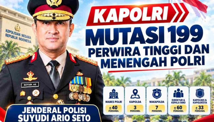 Kapolri Mutasi 199 Perwira Tinggi dan Menengah Polri
