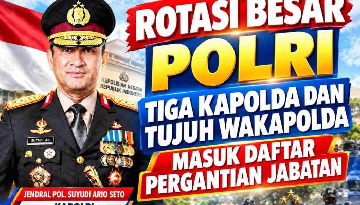 Rotasi Besar Polri, Tiga Kapolda dan Tujuh Wakapolda Masuk Daftar Pergantian Jabatan