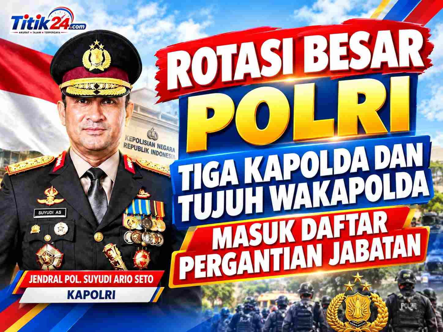 Rotasi Besar Polri, Tiga Kapolda dan Tujuh Wakapolda Masuk Daftar Pergantian Jabatan