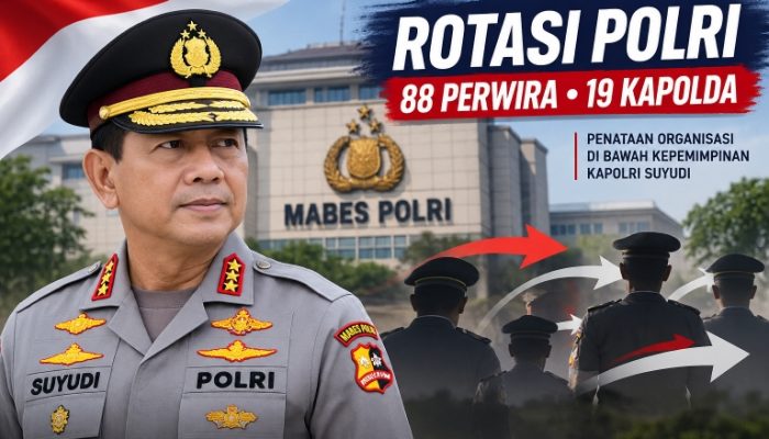 Rotasi Perdana Kapolri Suyudi: 88 Perwira Bergeser, 19 Kapolda Berganti dan Sejumlah Posisi Strategis Mabes Polri Dirombak