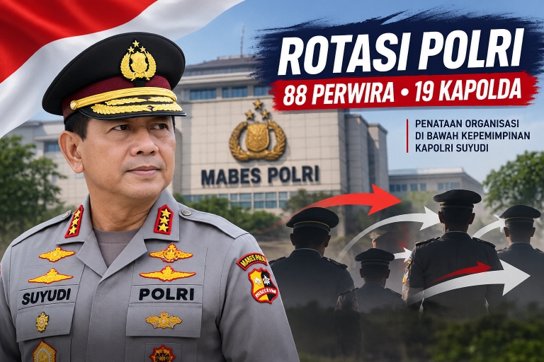 Rotasi Perdana Kapolri Suyudi: 88 Perwira Bergeser, 19 Kapolda Berganti dan Sejumlah Posisi Strategis Mabes Polri Dirombak