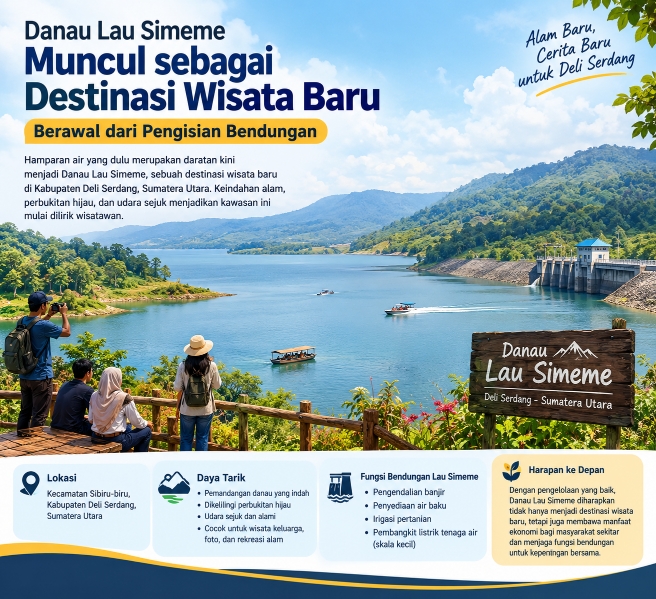 Danau Lau Simeme Muncul sebagai Destinasi Wisata Baru di Deli Serdang, Berawal dari Pengisian Bendungan